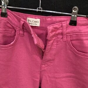 Pilcro Anthropologie Cropped with Slight Flare Jeans in Hot Pink